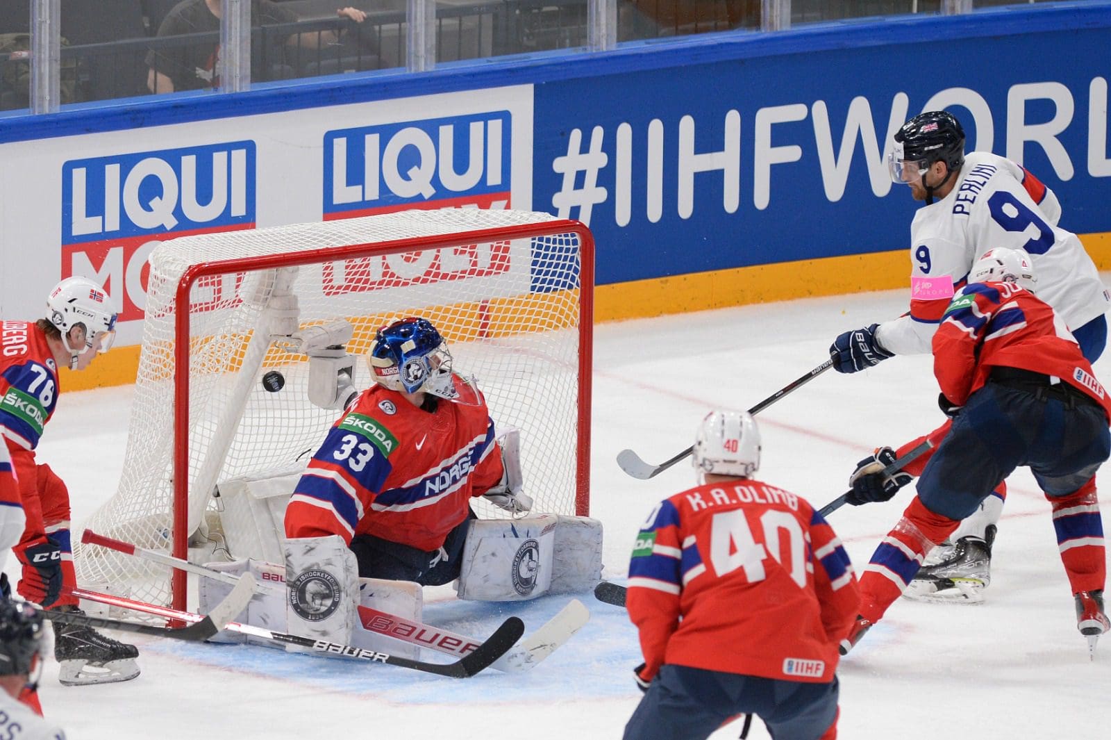 Brett Perlini scored Team GB's second goal of the game versus Norway (Image: Dean Woolley)